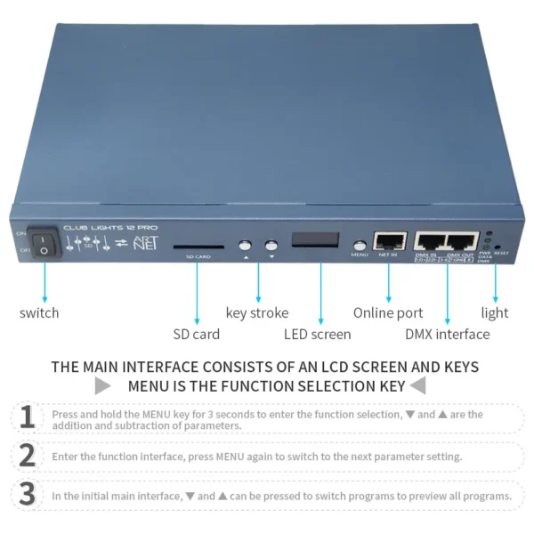 WS2811 WS2812B WS2815 Artnet Pixel Controller DMX512 Offline Player 12X1024 Pixels